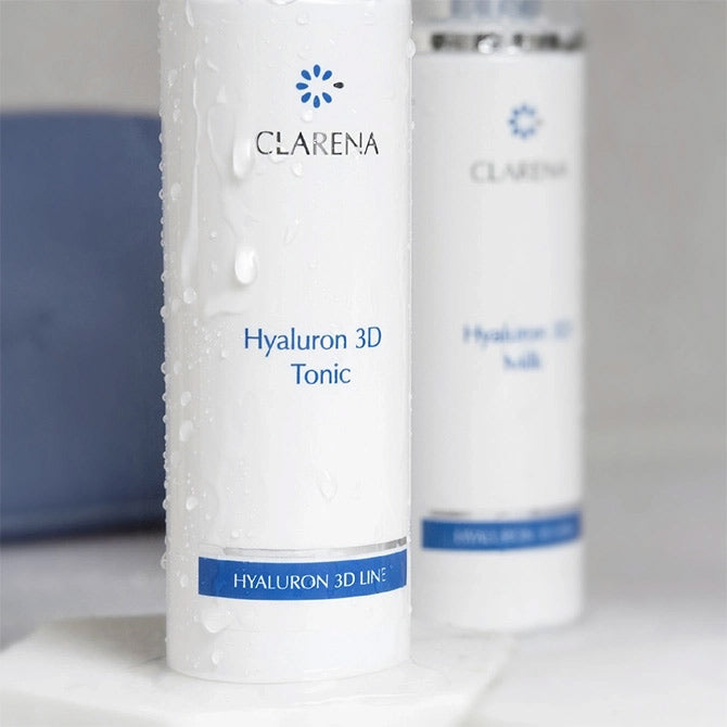 Ultra-moisturizing Clarena Hyaluron 3D facial tonic with 3D hyaluronic acid complex, 200 ml