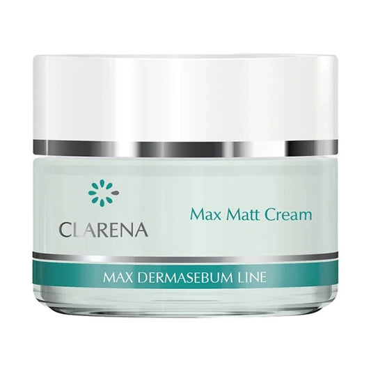Clarena Max Matt Cream 50 ml – mattifying day cream for oily, combination, acne-prone skin with kaolin and salicylic acid